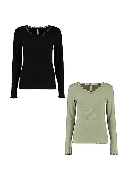 HaILY’S T-Shirt Langarm 2-er Set Spitzen günstig online kaufen
