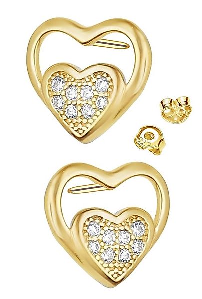 Limana Paar Ohrstecker 925 Silber Herz gold Schmuck für Frauen Damen Ohrrin günstig online kaufen