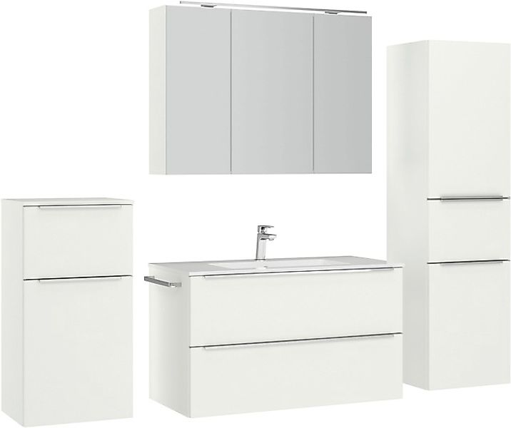 nobilia® Badmöbel-Set »Levere« vormontiert, mit Soft-Close, 4 Stk. tlg. ink günstig online kaufen