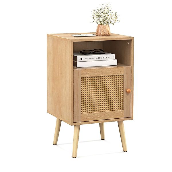 COSTWAY Nachttisch (1-St), Rattan, mit offenem günstig online kaufen