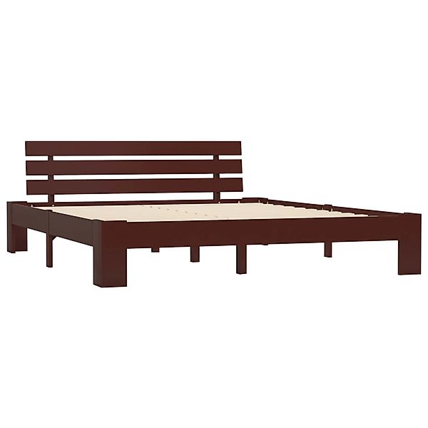 Bettgestell Dunkelbraun Massivholz Kiefer 180×200 Cm günstig online kaufen