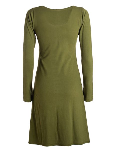 Vishes Tunikakleid Damen Langarm-Shirtkleid Tunika-Kleid Baumwollkleid günstig online kaufen