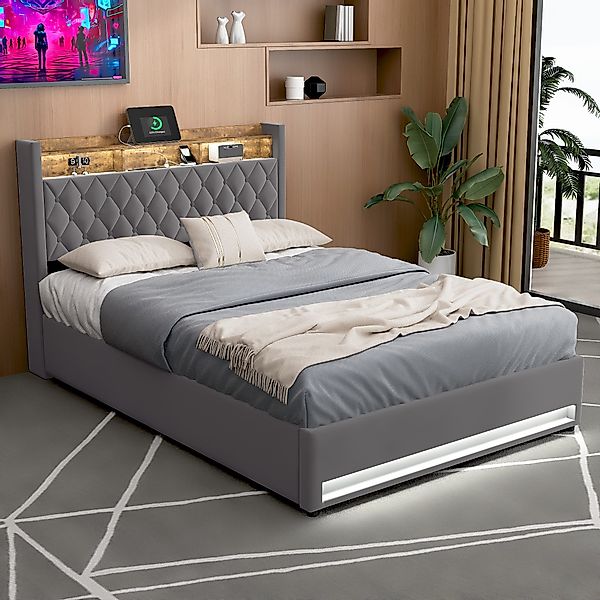 STILVORA Polsterbett mit bettkasten,Stauraumbett Boxspringbett 140×190 günstig online kaufen