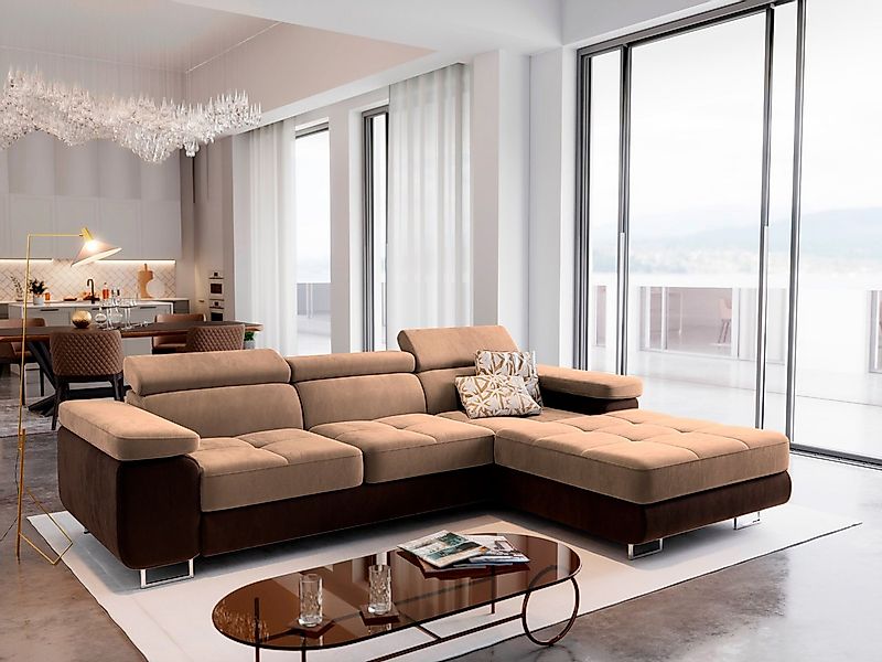 Masseno Ecksofa ELMA mit Schlaffunktion L-Form, Sofa mit Bettkasten günstig online kaufen
