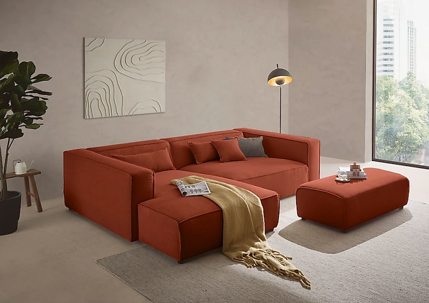 LeGer Home by Lena Gercke Ecksofa "PIARA XXL, L-Form, Schlaffunktion, Cord, günstig online kaufen