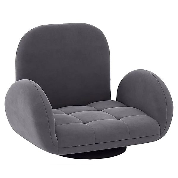 Costway Bodenstuhl Drehbar mit Rückenlehne & Armlehnen Grau günstig online kaufen