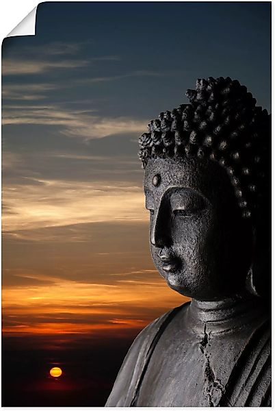 Artland Wandbild "Buddha Statue vor Sonnenuntergang", Buddhismus, (1 St.) günstig online kaufen