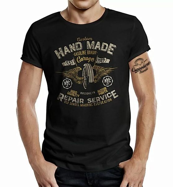 GASOLINE BANDIT® T-Shirt für US Muscle Car Racer Biker: Hand Made Repair Se günstig online kaufen