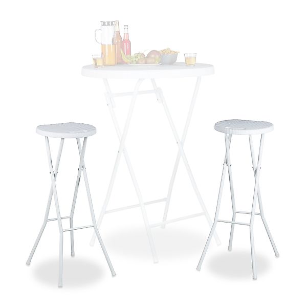 relaxdays Barhocker klappbar BASTIA, Weiß günstig online kaufen