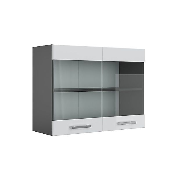 Vicco Glashängeschrank R-Line, Weiß Hochglanz/Anthrazit, 80 günstig online kaufen