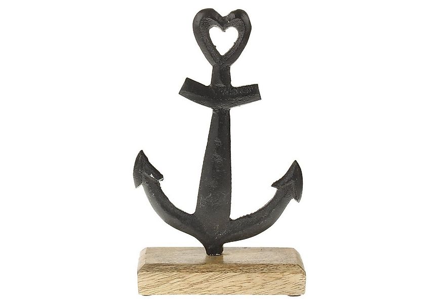 Macosa Home Skulptur Deko-Anker Metall 22 cm auf Holz-Sockel Rostfarben Man günstig online kaufen