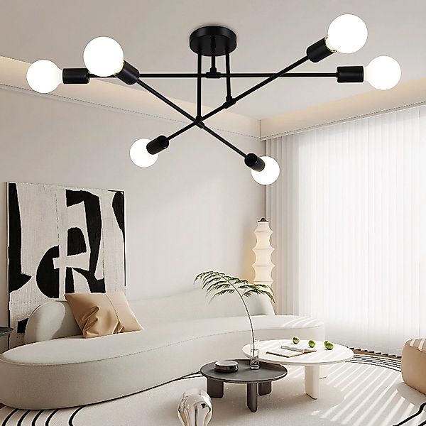 POPOLIC Kronleuchter Sputnik Deckenleuchte,6 Flammig Vintage günstig online kaufen
