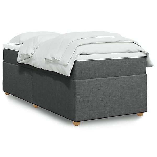 vidaXL Boxspringbett, Boxspringbett mit Matratze Dunkelgrau 90x200 cm Stoff günstig online kaufen