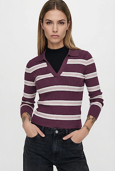 ONLY Polokragenpullover "ONLKAYA LIFE LS STRIPE POLO NOOS KNT" günstig online kaufen