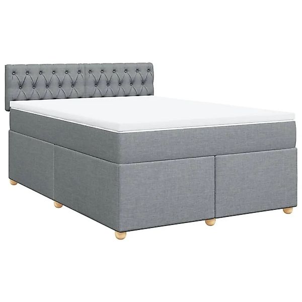 vidaXL Boxspringbett mit Matratze Hellgrau 140x190 cm Stoff 3288982 günstig online kaufen