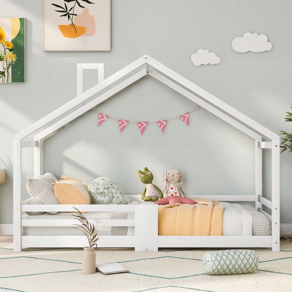 Flieks Kinderbett (1-tlg), Kiefernholz Hausbett mit günstig online kaufen