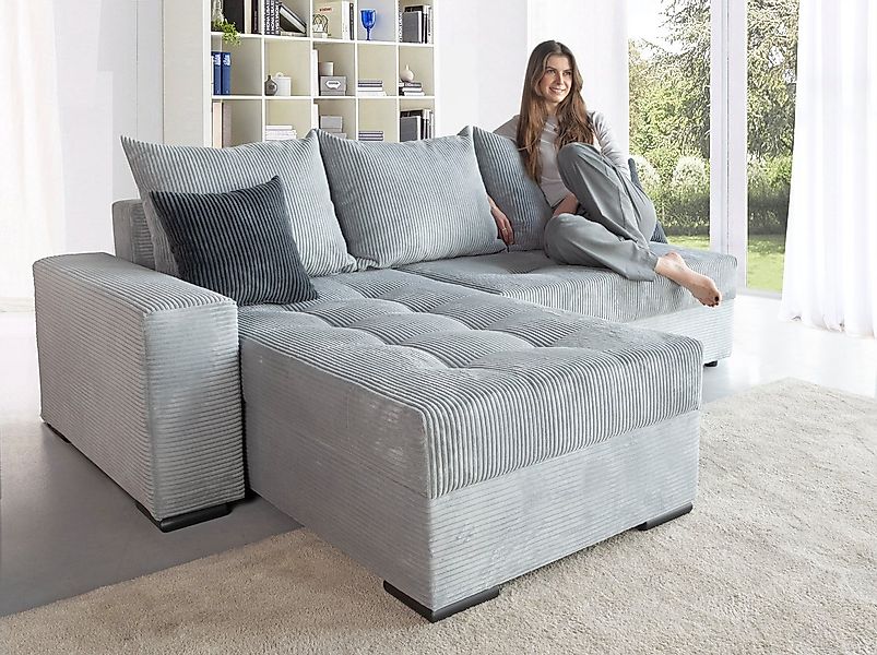 COLLECTION AB Ecksofa Josy L-Form, B: 214 cm in Cord, Cord-Mix, mit Bettfun günstig online kaufen