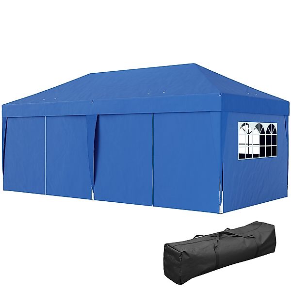 Outsunny Gartenpavillon Outdoor faltbare 3 x 6 m Pop-Up Pavillon mit 6 Seit günstig online kaufen