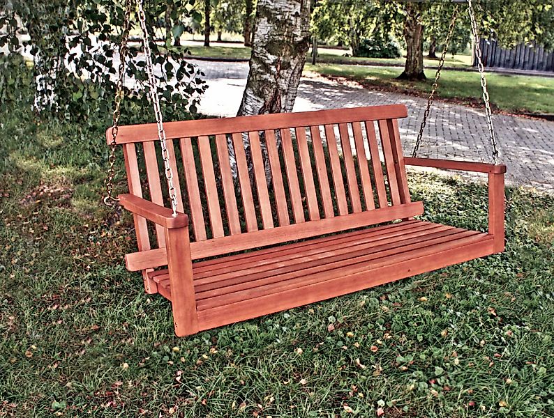 Hänge- und Gartenbank Columbia 2-Sitzer Eukalyptus Braun 56 x 130 x 63 cm günstig online kaufen