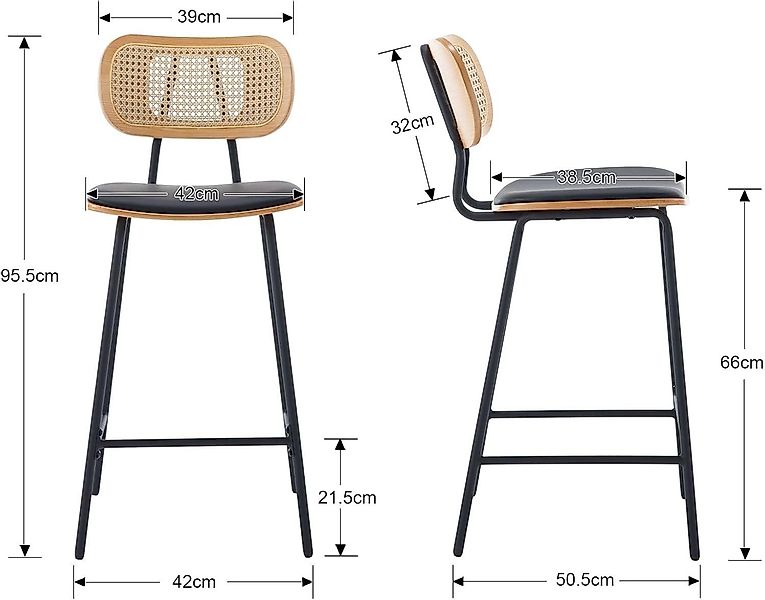 WAHSON OFFICE CHAIRS Barhocker 2er Set günstig online kaufen