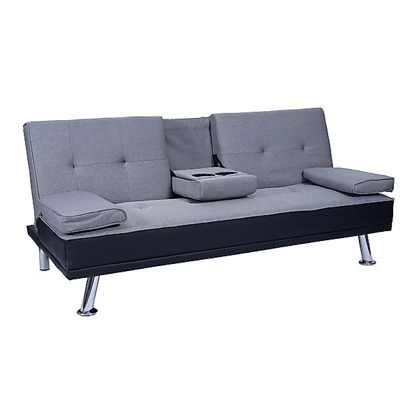 MCW 3er-Sofa F60 Kunstleder/Textil Schwarz/hellgrau günstig online kaufen