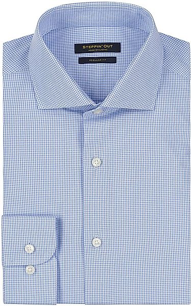 Steppin' Out Hemd Slim-Fit Karos Hellblau - Größe XL günstig online kaufen