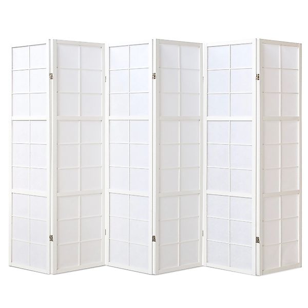 Homestyle4u 5-tlg. Paravent Shoji in Weiß 264x175 cm 440 günstig online kaufen