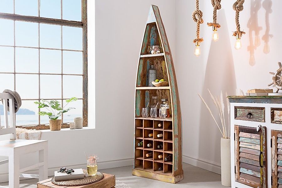 riess-ambiente Weinregal JAKARTA 190cm natur / braun / bunt, Einzelartikel günstig online kaufen