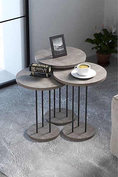 en.casa Couchtisch (3-St), 3er-Nesting-Set mit Ablageboden günstig online kaufen