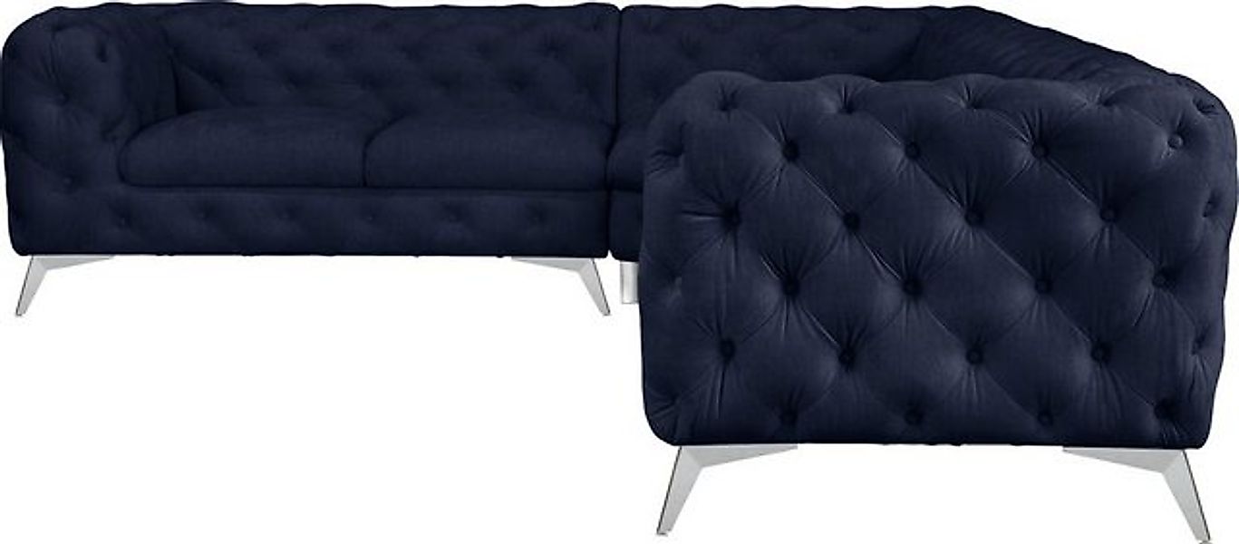 Leonique Chesterfield-Sofa "Ecksofa GLYNIS L-Form mit Wellenunterfederung, günstig online kaufen