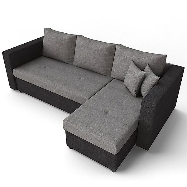 VitaliSpa® Ecksofa, Schwarz/Grau, 224 x 144 cm, mit Schlaffunktion günstig online kaufen