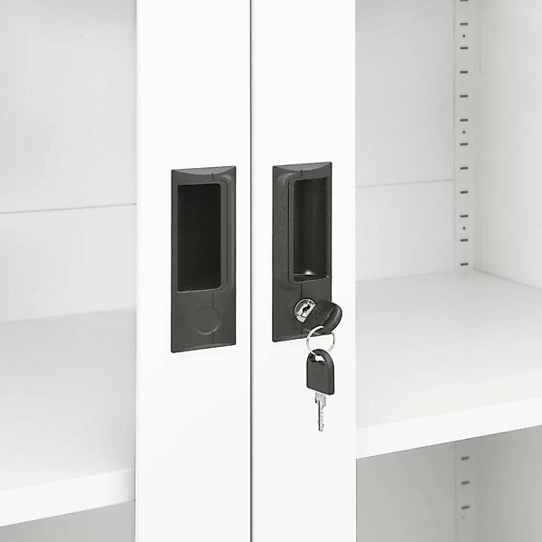 vidaXL Kleiderschrank Büroschrank Weiß 90x40x180 cm Stahl günstig online kaufen