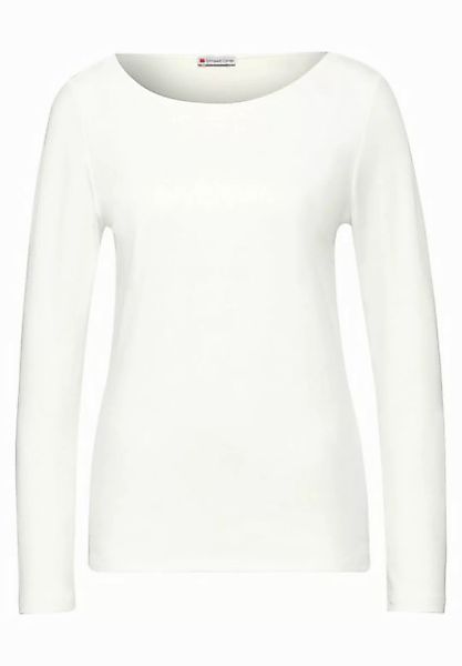 STREET ONE Langarmshirt – Basic Langarmshirt mit U-Boot-Ausschnitt günstig online kaufen