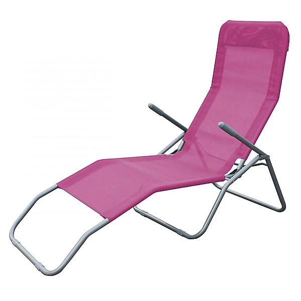 Lex Siestaliege Kippliege Sonnenliege Strandliege Gartenliege Klappbar Pink günstig online kaufen