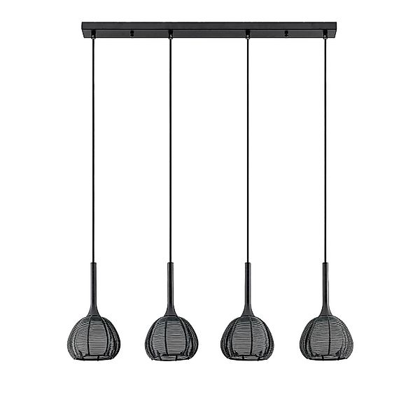 Lucande Pendelleuchte Tetira 9920009 Modern in Schwarz aus Metall 4-flammig günstig online kaufen