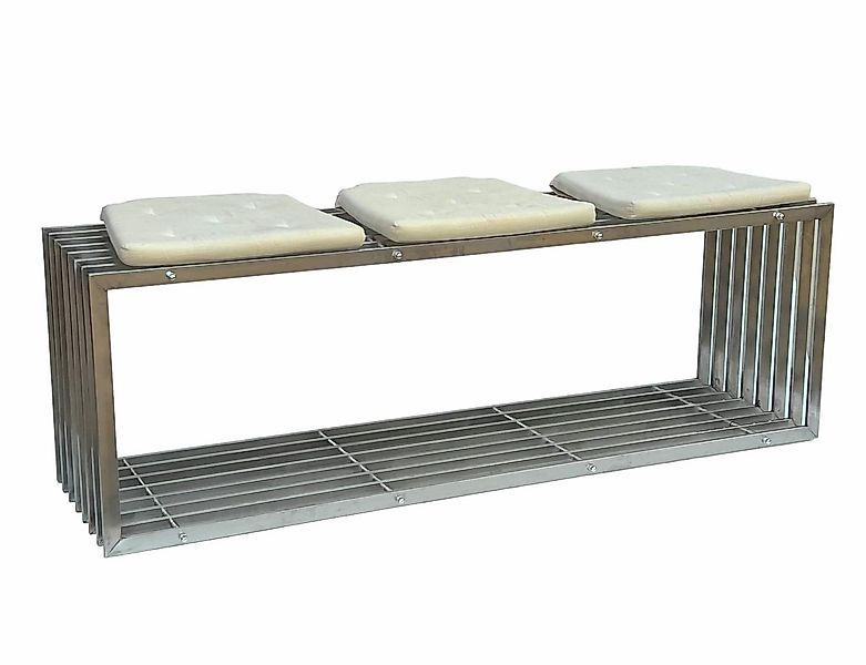 DanDiBo Gartenbank Edelstahl Metall Wetterfest 150 cm Sitzbank Bank Garten günstig online kaufen