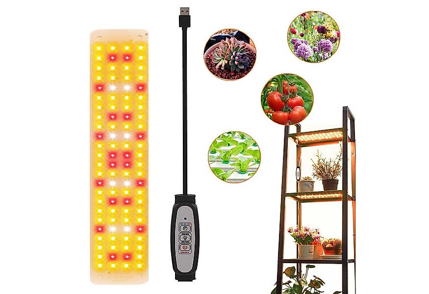 Jibenhome Pflanzenlampe 26 x 5 cm USB LED Pflanzenlampe 1/2/3/4 Panels Time günstig online kaufen