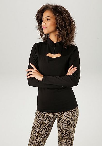 Aniston CASUAL Langarmshirt mit raffiniertem Cut-out günstig online kaufen