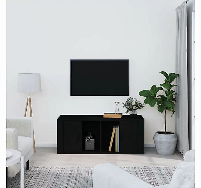 furnicato TV-Schrank Schwarz 100x35x40 cm Holzwerkstoff günstig online kaufen