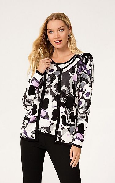 Passioni 2-in-1-Strickjacke Twinset mit abstraktem Animal-Print günstig online kaufen