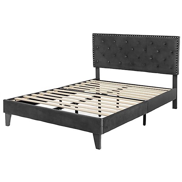 Costway Polsterbett Doppelbett mit Lattenrost & Kopfteil 200 x 140 cm günstig online kaufen
