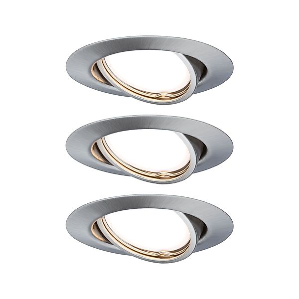 Paulmann "LED Einbauleuchte Base Basisset schwenkbar rund 90mm 20° GU10 3x5 günstig online kaufen