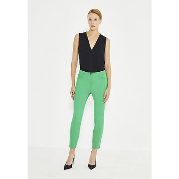 Just Like You  Hosen Grüne Five-Pocket-Slim-Fit-Damenhose günstig online kaufen