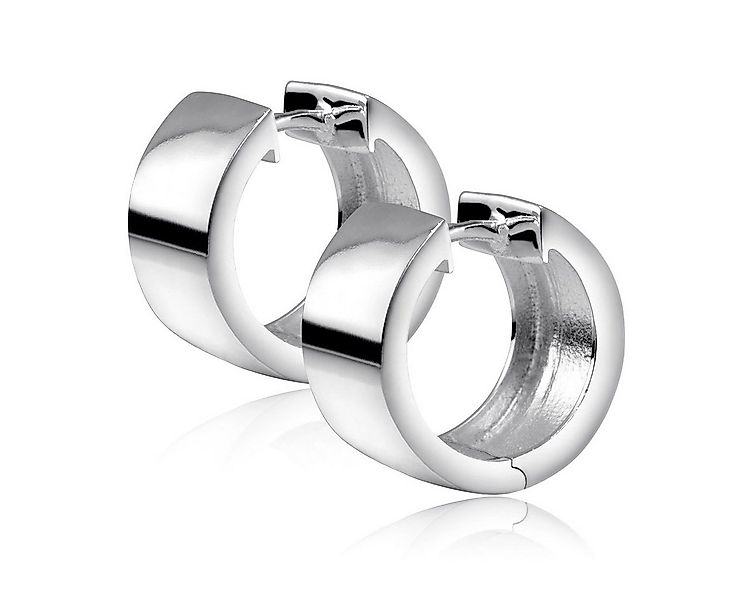 Materia Klappcreolen Damen Silber breit Ø15mm SO-355, 925 Sterling Silber, günstig online kaufen