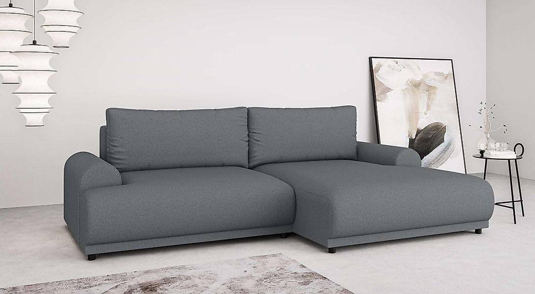 Home affaire Ecksofa "Marsby, mit Bettfunktion und Bettkasten, Maße: B/H/T günstig online kaufen