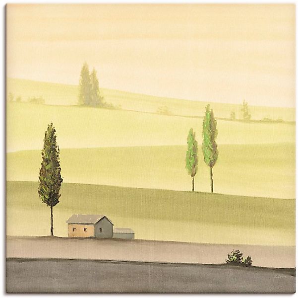 Artland Wandbild "Landschaft in Grün II", Wiesen & Bäume, (1 St.), als Lein günstig online kaufen