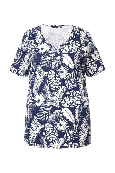 Ulla Popken T-Shirt T-Shirt Federn A-Linie günstig online kaufen