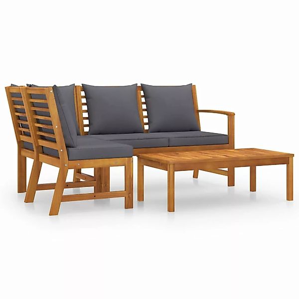 4-tlg. Garten-lounge-set Mit Auflagen Massivholz Akazie günstig online kaufen