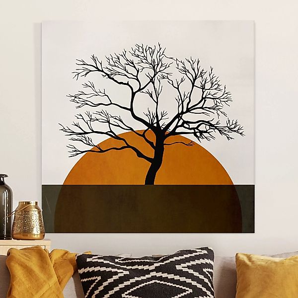 Leinwandbild Sonne mit Baum günstig online kaufen