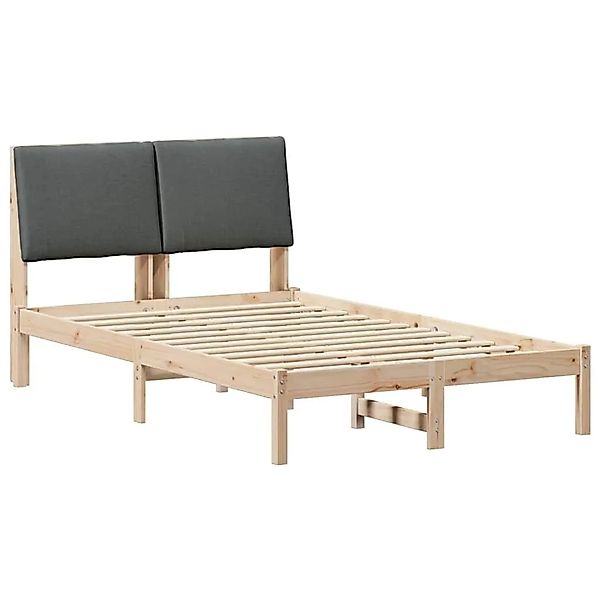 vidaXL Bettgestell Braun und Dunkelgrau 135 x 190 cm Massivholz Kiefer 8787 günstig online kaufen